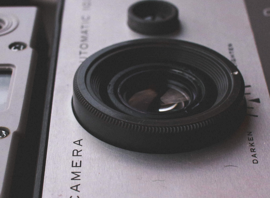 Close shot of a camera lens